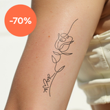 Amore fineline roos Tatoeage