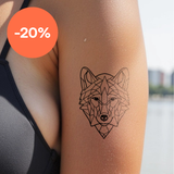 Grote geometrische wolf Tatoeage