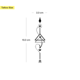 Vliegtuig met zon en maan met pijl Tatoeage