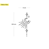 Kleine maan, sterren en zon elementen Tatoeage