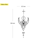 Lotus en maan elementen Tatoeage