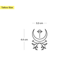 Planet mit Mond und Zweig