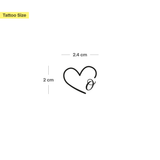 Hart met initialen tatoeage (A-Z)