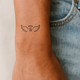 Engelenvleugels met initialen tatoeage (A-Z)