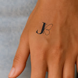 Vlinder met initialen tatoeage (A-Z)