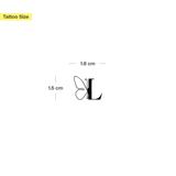 Vlinder met initialen tatoeage (A-Z)