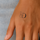 Vlinder met initialen tatoeage (A-Z)