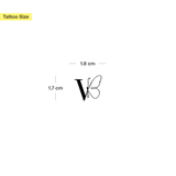 Vlinder met initialen tatoeage (A-Z)