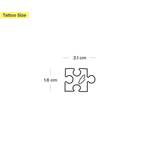 Puzzelstukje met initialen tatoeage (A-Z)