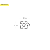 Puzzelstukje met initialen tatoeage (A-Z)