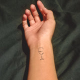 Small Wine Glass 2-Week-Tattoo Inkster