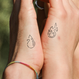 Partner Tattoo Flamme Wasser