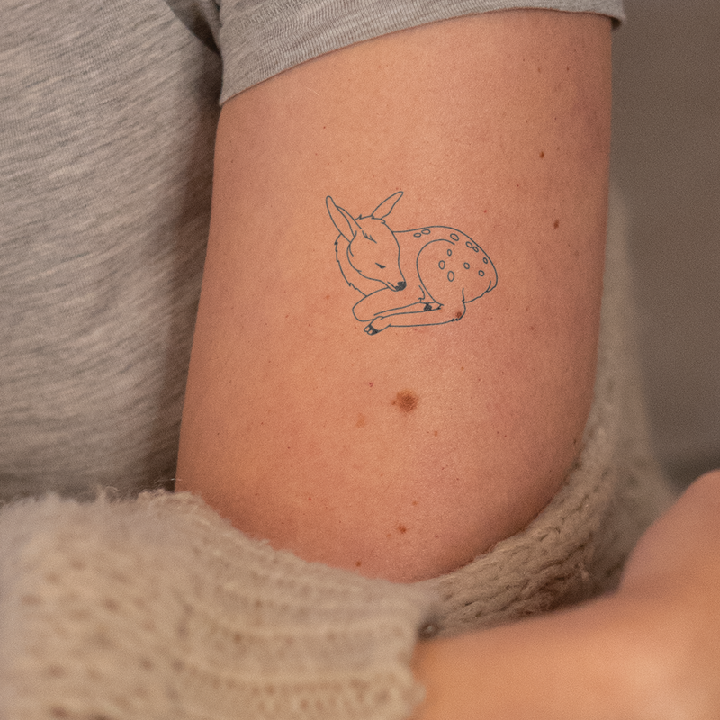 Sleeping Baby Deer Tattoo