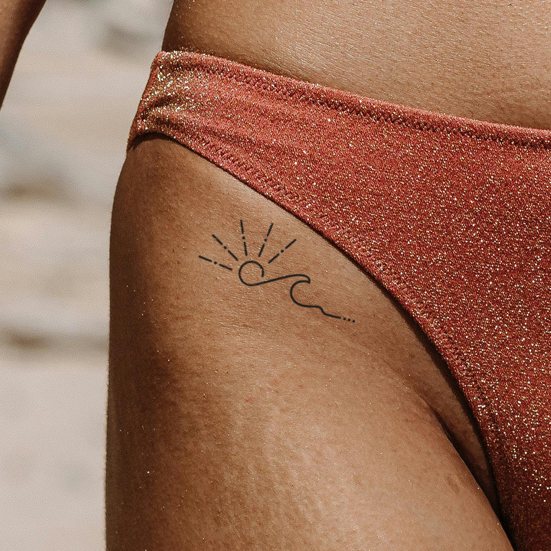 Zon met Golf Tatoeage