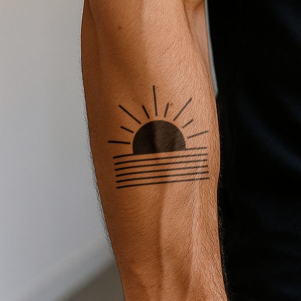 geometrische zonsopgang Tatoeage