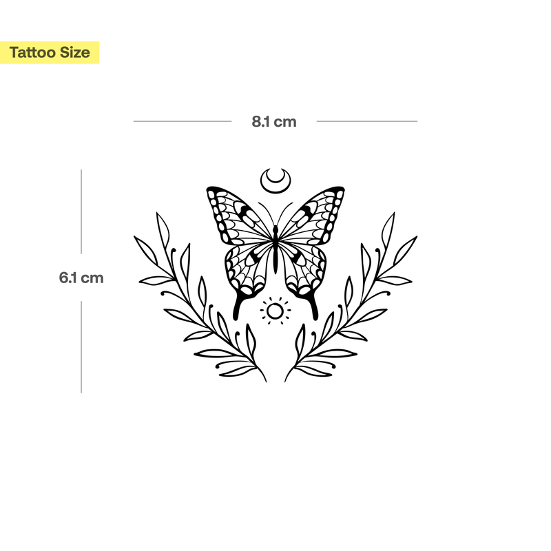 Vlinder in lauwerkrans Tatoeage