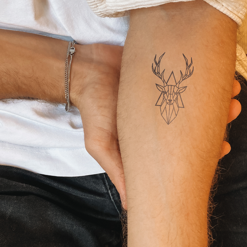 Geometric Deer Tattoo 