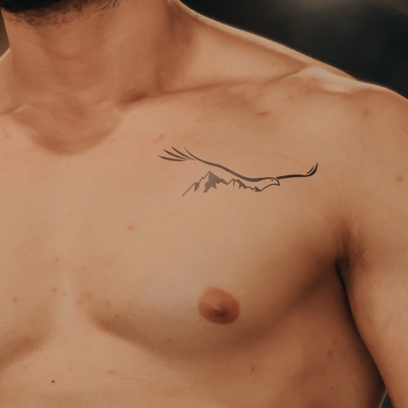 Mountains With Eagle Tattoo 