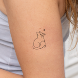 Cute Cat with Heart Tattoo