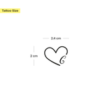 Hart met initialen tatoeage (A-Z)
