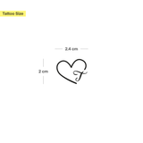 Hart met initialen tatoeage (A-Z)