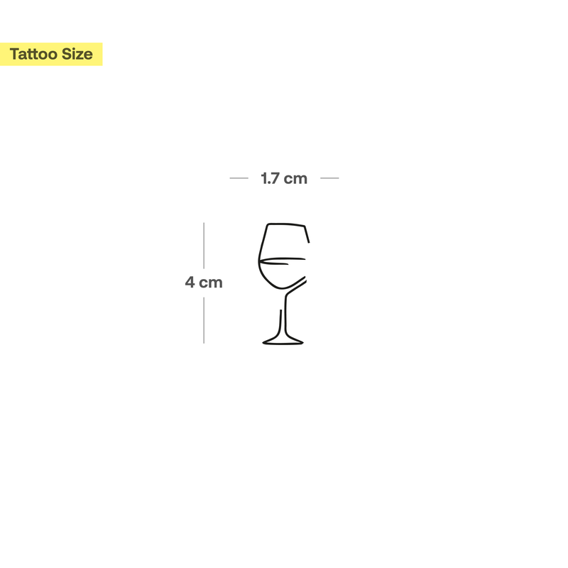 Klein Wijnglas Tatoeage - Dubbelverpakking