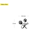 Poten met initialen Tatoeage (A-Z)