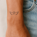 Engelenvleugels met initialen tatoeage (A-Z)