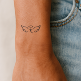 Engelenvleugels met initialen tatoeage (A-Z)