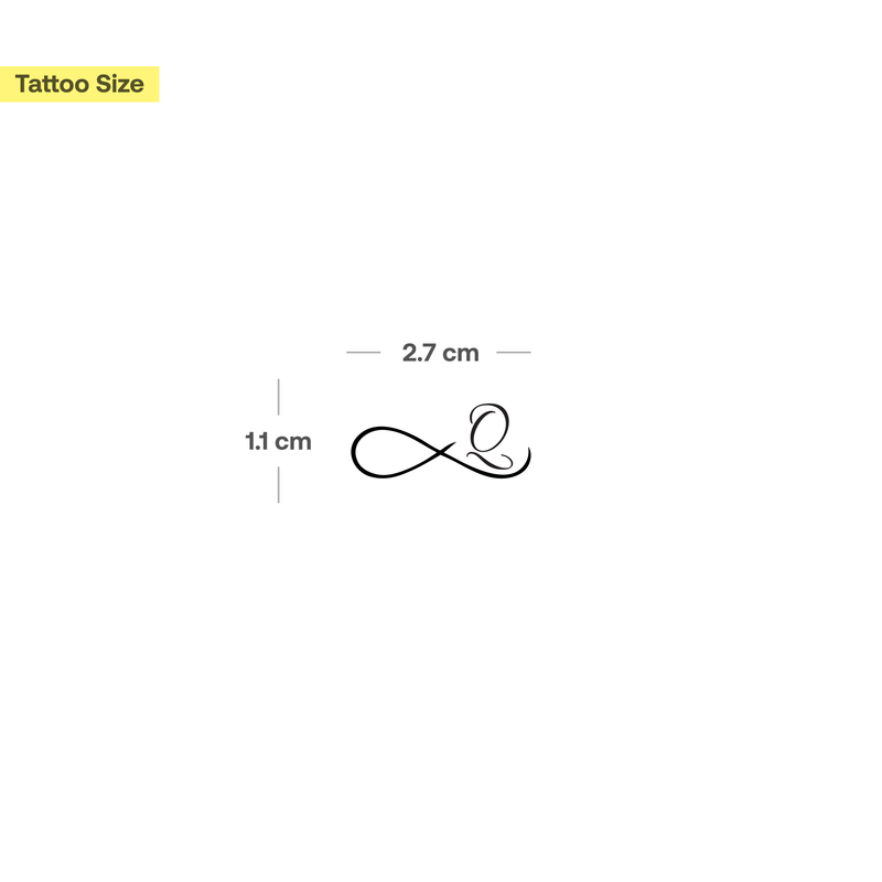 Oneindigheid met initialen tatoeage (A-Z)