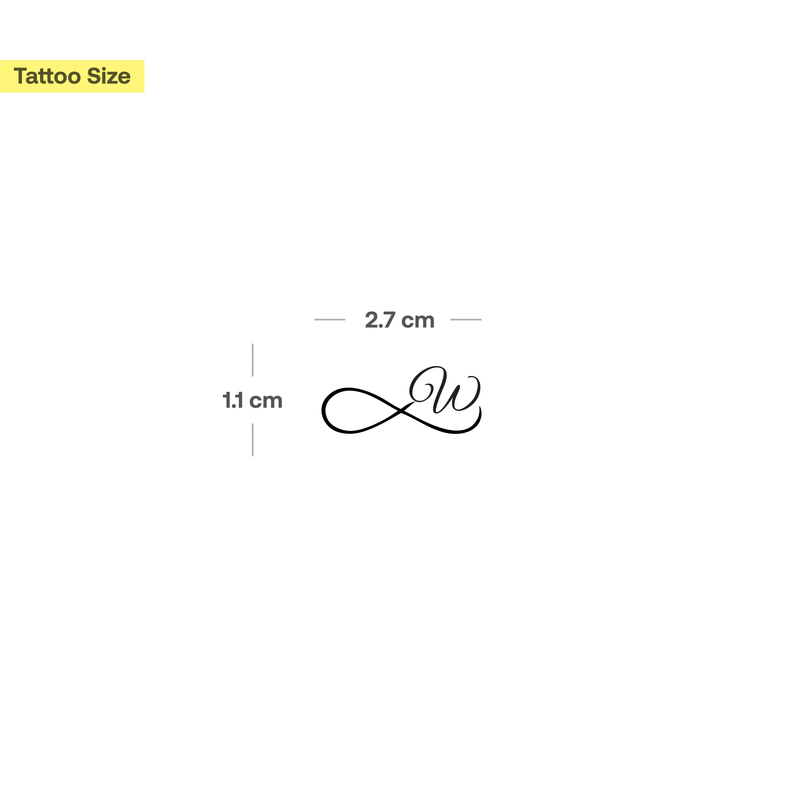 Oneindigheid met initialen tatoeage (A-Z)