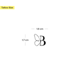 Vlinder met initialen tatoeage (A-Z)