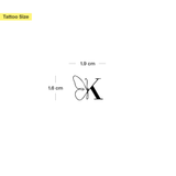 Vlinder met initialen tatoeage (A-Z)
