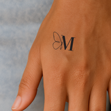 Vlinder met initialen tatoeage (A-Z)