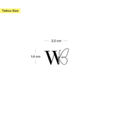Vlinder met initialen tatoeage (A-Z)