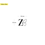 Vlinder met initialen tatoeage (A-Z)