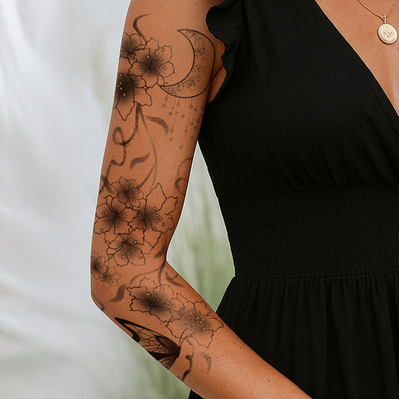 Kersenbloesems in Maanlicht Tattoo Sleeve